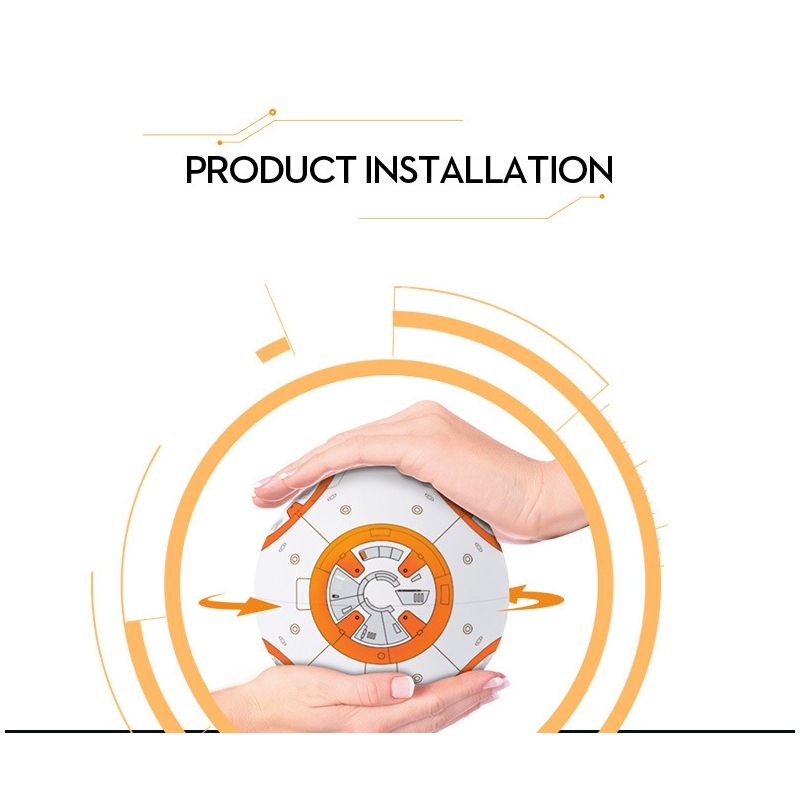 Uppgraderad Fjärrkontroll Star Wars BB-8 Robotleksak 2.4G med 360° Rotation och Magnetisk Upphängning för Barn