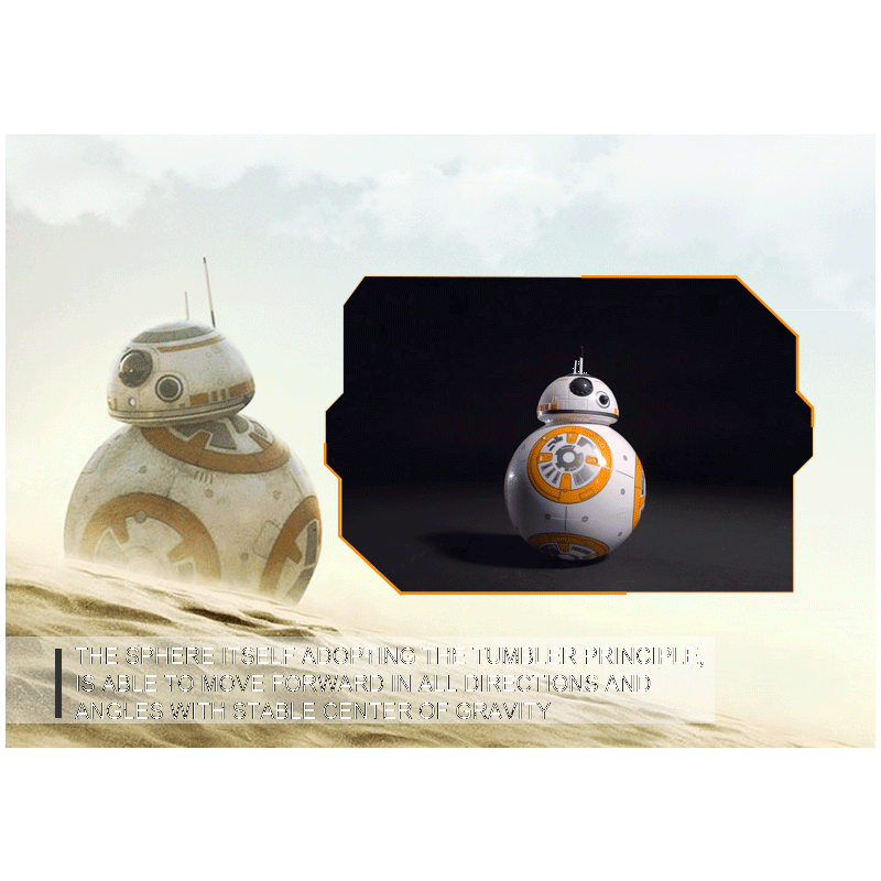 Uppgraderad Fjärrkontroll Star Wars BB-8 Robotleksak 2.4G med 360° Rotation och Magnetisk Upphängning för Barn