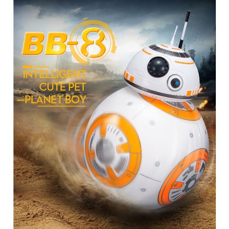 Uppgraderad Fjärrkontroll Star Wars BB-8 Robotleksak 2.4G med 360° Rotation och Magnetisk Upphängning för Barn