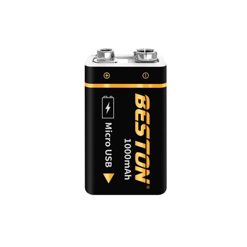 Beston 9V 1000mAh mikro-USB li-ion batteri hög kapacitet för RC helikoptrar och mikrofoner långvarigt miljövänligt