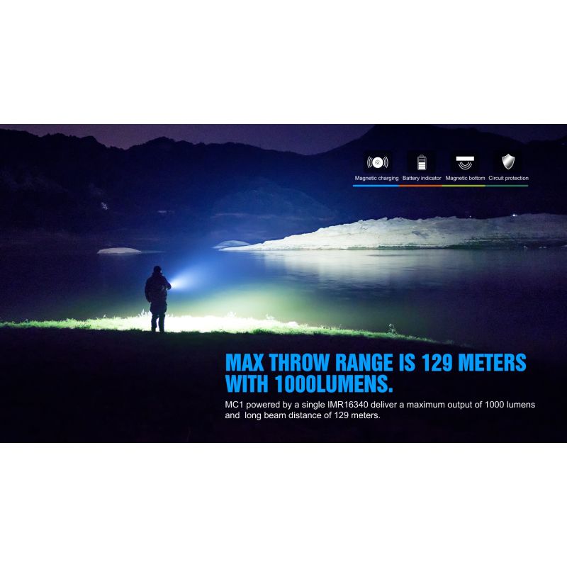 TrustFire MC1 Baton kompakt 1000 lumen LED ficklampa med XP-L HI magnetisk laddning för vardaglig bärbarhet