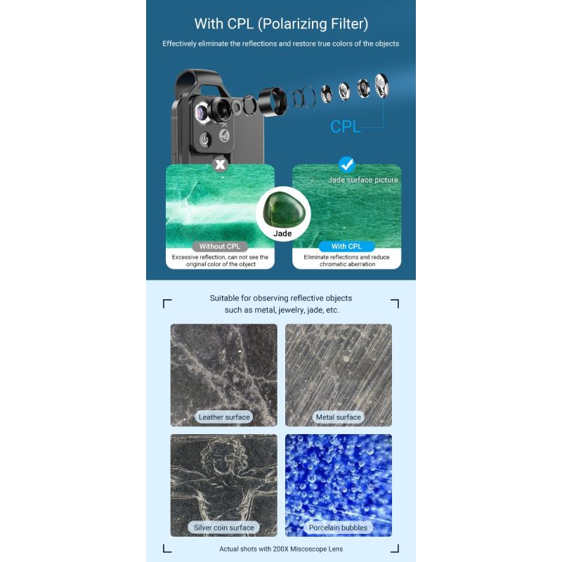 Upptäck naturen med APEXEL 200X mikroskoplins till smartphones med LED-ljus för mobilfotografering och detaljerad inspektion