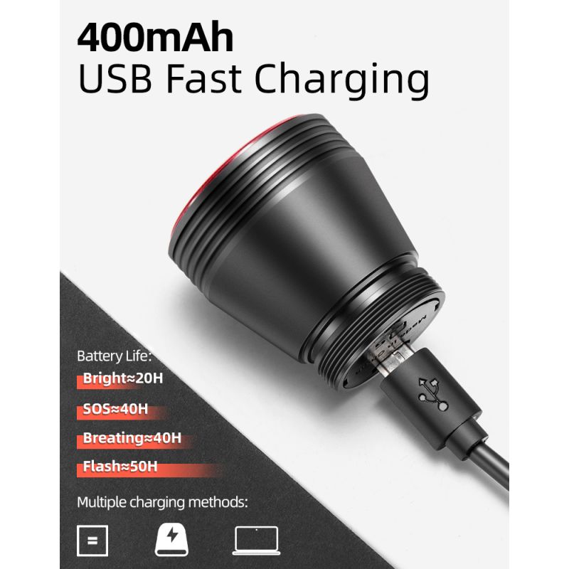 ROCKBROS Q5 cykelbakljus cykel smart ljus med automatisk bromsavkänning IPX6 vattentät för cykelsäkerhet