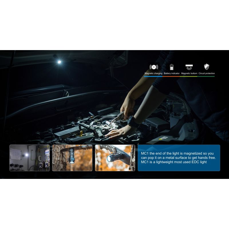 TrustFire MC1 Baton kompakt 1000 lumen LED ficklampa med XP-L HI magnetisk laddning för vardaglig bärbarhet