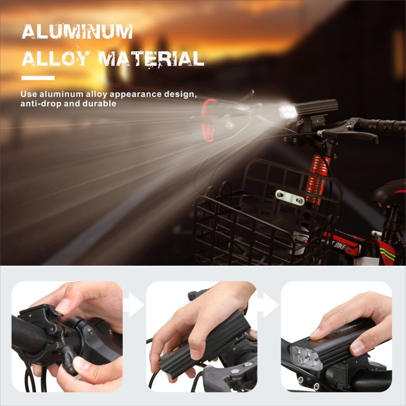 NiteBeam BR05 cykelbelysning 5000 lumen cykelljus USB uppladdningsbar cykel säkerhet och hållbar design