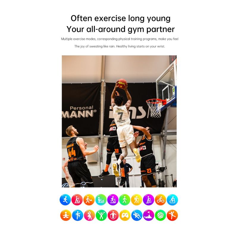 Smartwatch ET540: Blodsocker, EKG, Puls, Hälsoövervakning, Fitness Tracker, Bluetooth-samtal. 1.85