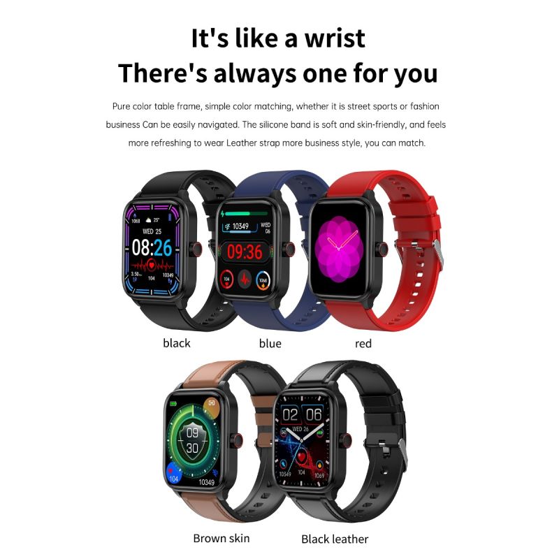 Smartwatch ET540: Blodsocker, EKG, Puls, Hälsoövervakning, Fitness Tracker, Bluetooth-samtal. 1.85