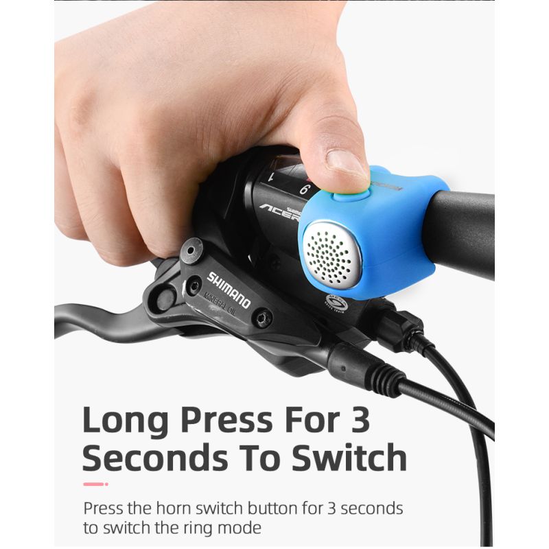 ROCKBROS Elektrisk Cykelklocka 110 dB Horn Regntålig för Säker Cykling MTB Cykelstyre Anpassa Cykel