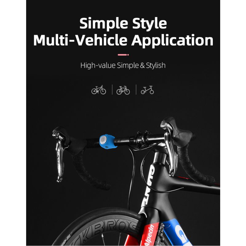 ROCKBROS Elektrisk Cykelklocka 110 dB Horn Regntålig för Säker Cykling MTB Cykelstyre Anpassa Cykel