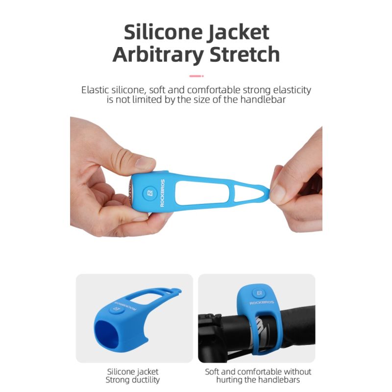 ROCKBROS Elektrisk Cykelklocka 110 dB Horn Regntålig för Säker Cykling MTB Cykelstyre Anpassa Cykel