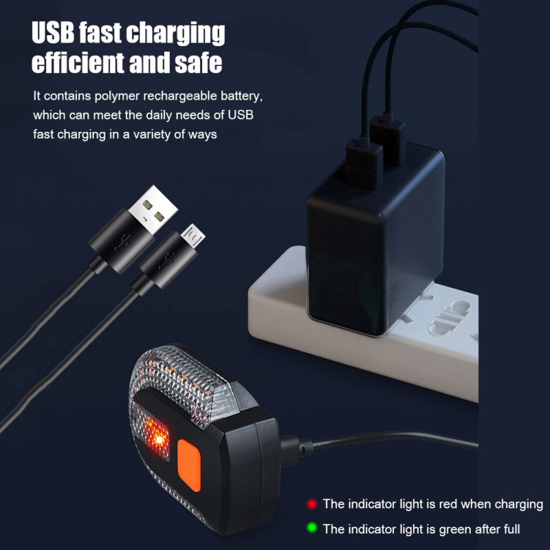 Cykelblinkers Bakljus LED Cykellampa USB Uppladdningsbar MTB Bakljus Säkerhetstillbehör Enkel Installation