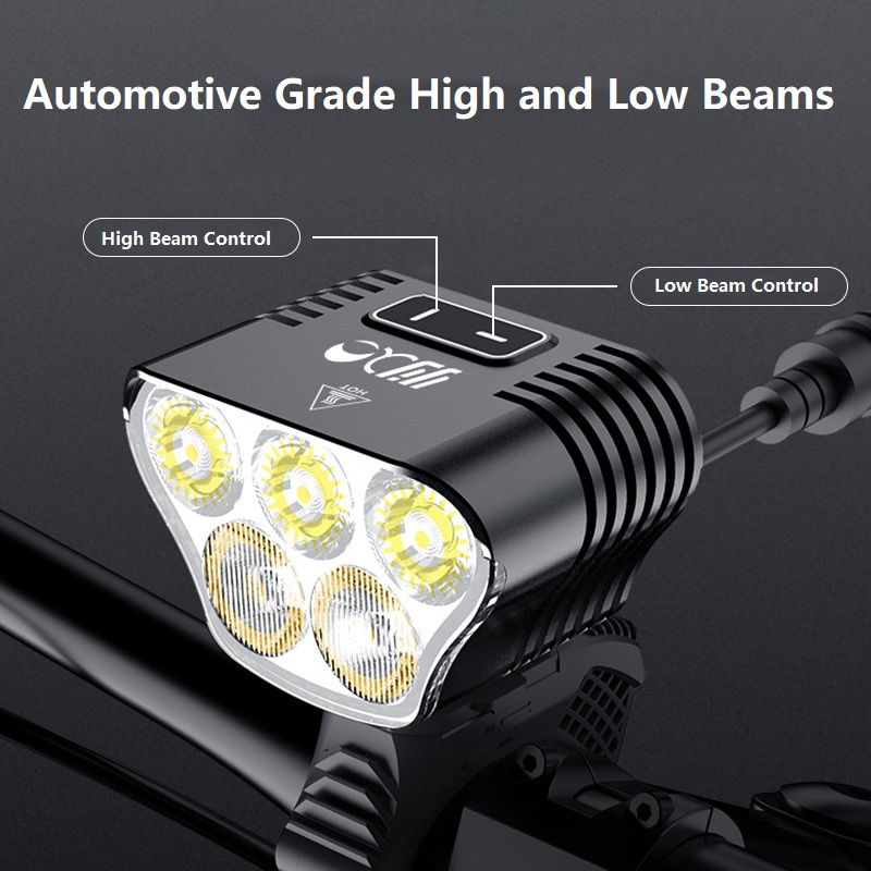 Mangeleyes M5 Kraftfullt cykeljus för nattridning 5000 lumen USB Uppladdningsbar med 20000mAh batteri