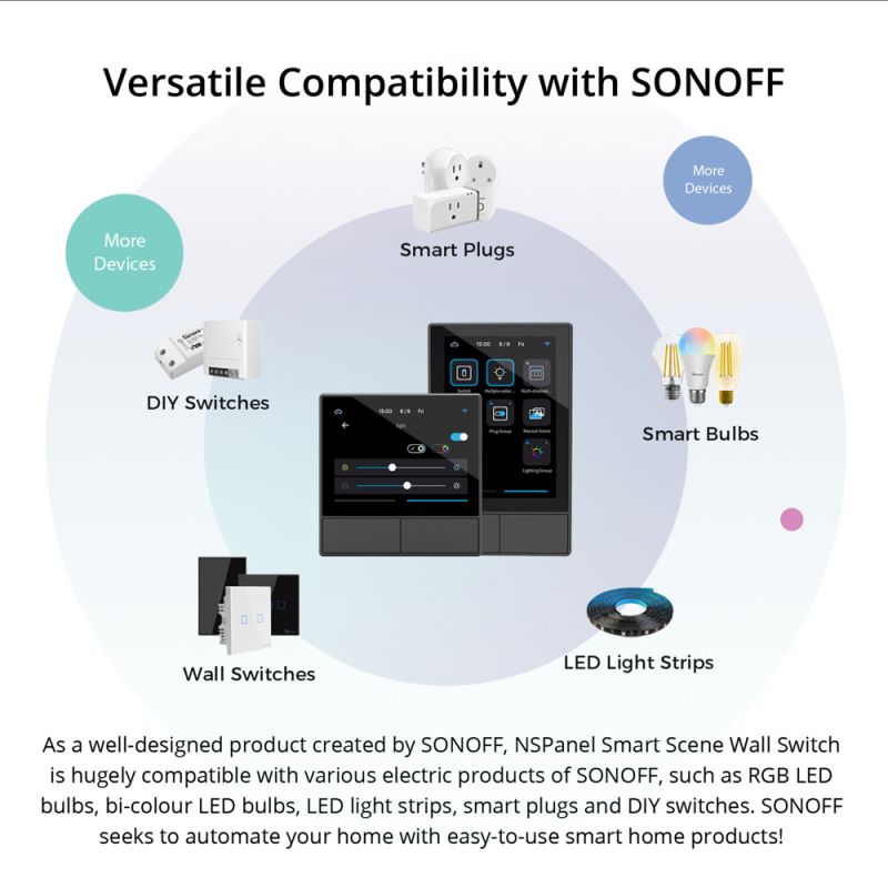 SONOFF NSPanel WiFi Smart Switch EU/US med Pekskärmsgränssnitt för Scenariobaserad Kontroll i Smarta Hem