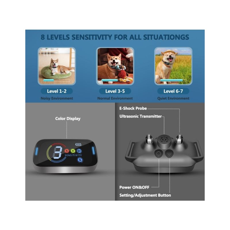 Ultraljud Hundträningshalsband T012 Effektiv Skällkontroll För Hundens Välbefinnande och Harmoniskt Hem