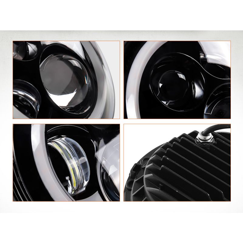CO LIGHT 7 tums LED-strålkastare H4 DRL för Jeep Wrangler och Lada Niva Väderbeständig multifunktionell halo