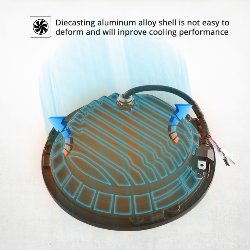 CO LIGHT 7 tums LED-strålkastare H4 DRL för Jeep Wrangler och Lada Niva Väderbeständig multifunktionell halo