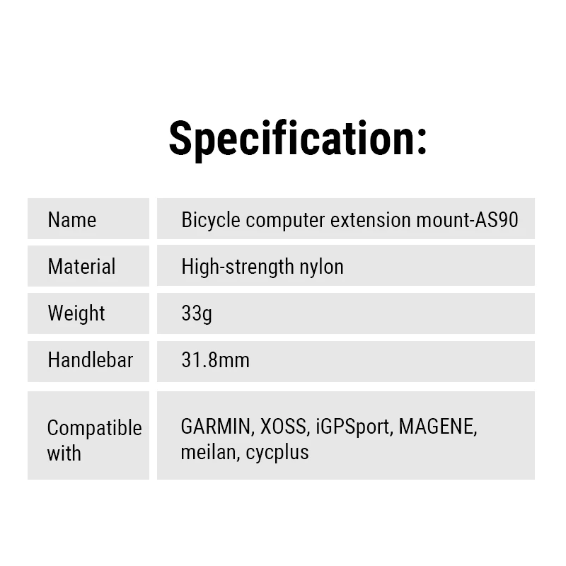 TOWILD AS90 Cykelstyrfäste - Förlängningsfäste för cykellampa & datorhållare. Enkel & hållbar.