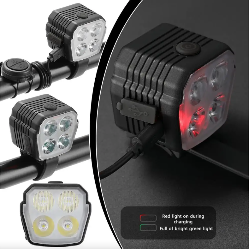 2-i-1 Cykelbelysning & Cykelhorn: Uppladdningsbar LED Cykellampa 120dB Cykelklocka för MTB Säkerhet!