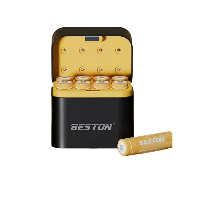 Beston Smart Batteriladdare Set 8 AA 1.5V Litiumbatterier 3600mWh – Snabbladdning, Överladdningsskydd
