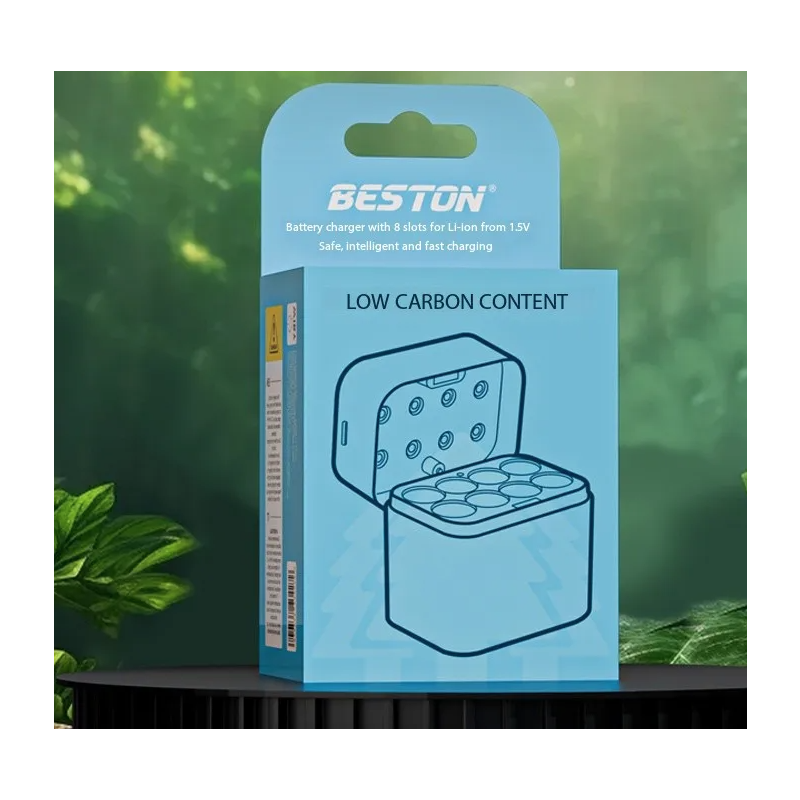 Beston Smart Batteriladdare Set 8 AA 1.5V Litiumbatterier 3600mWh – Snabbladdning, Överladdningsskydd