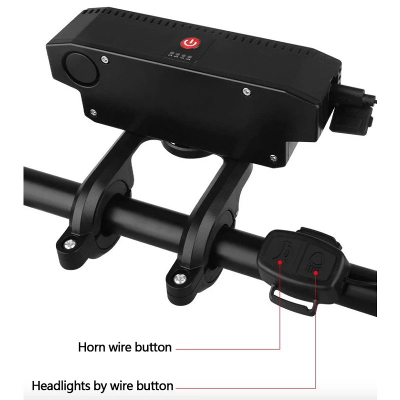 USB-uppladdningsbar cykellampa med kraftfullt 120dB cykelhorn säkerhetscykeltillbehör för synlighet och trygghet