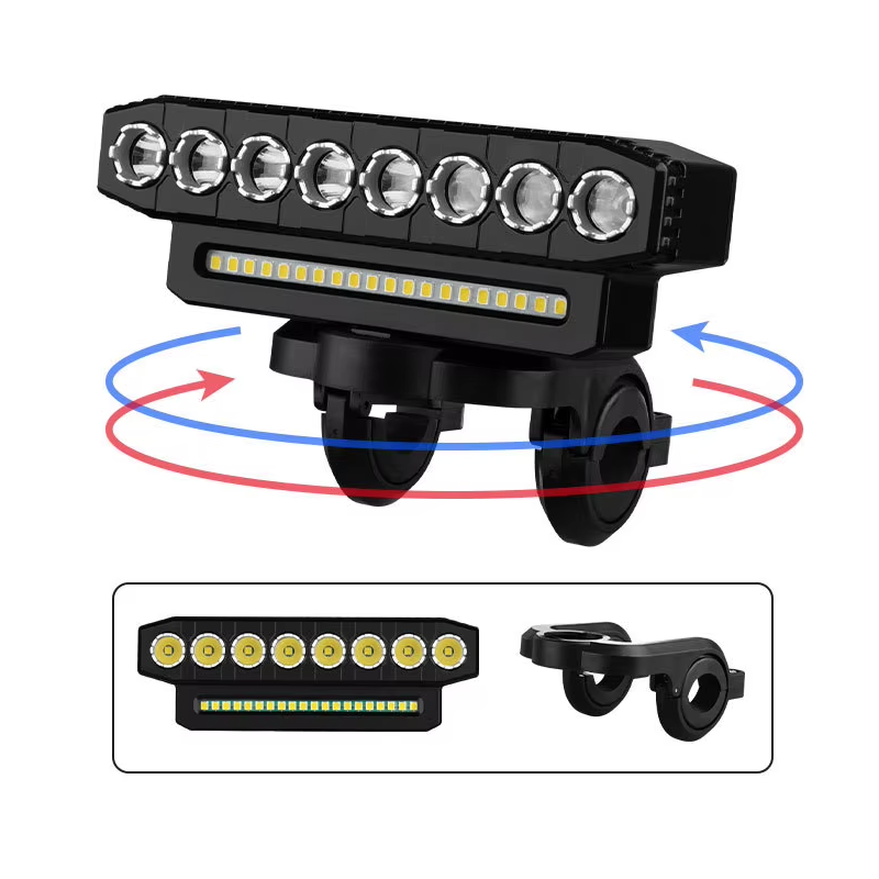 USB-uppladdningsbar cykellampa med kraftfullt 120dB cykelhorn säkerhetscykeltillbehör för synlighet och trygghet