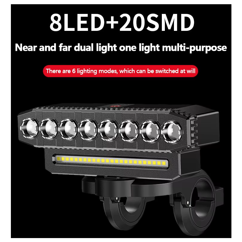 USB-uppladdningsbar cykellampa med kraftfullt 120dB cykelhorn säkerhetscykeltillbehör för synlighet och trygghet