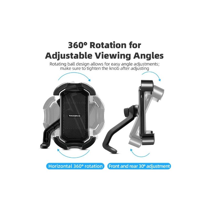 ROCKBROS cykeltelefonhållare 4,7-6,8 tum stötsäker 360° rotera för cykling smartphone hållare cykeltillbehör