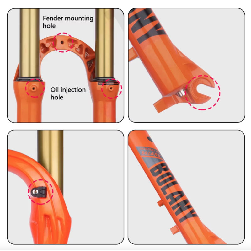 BOLANY mountainbikegaffel 27,5/29 tum med cykelfjädring högpresterande MTB luftfjädring för cykelkomfort