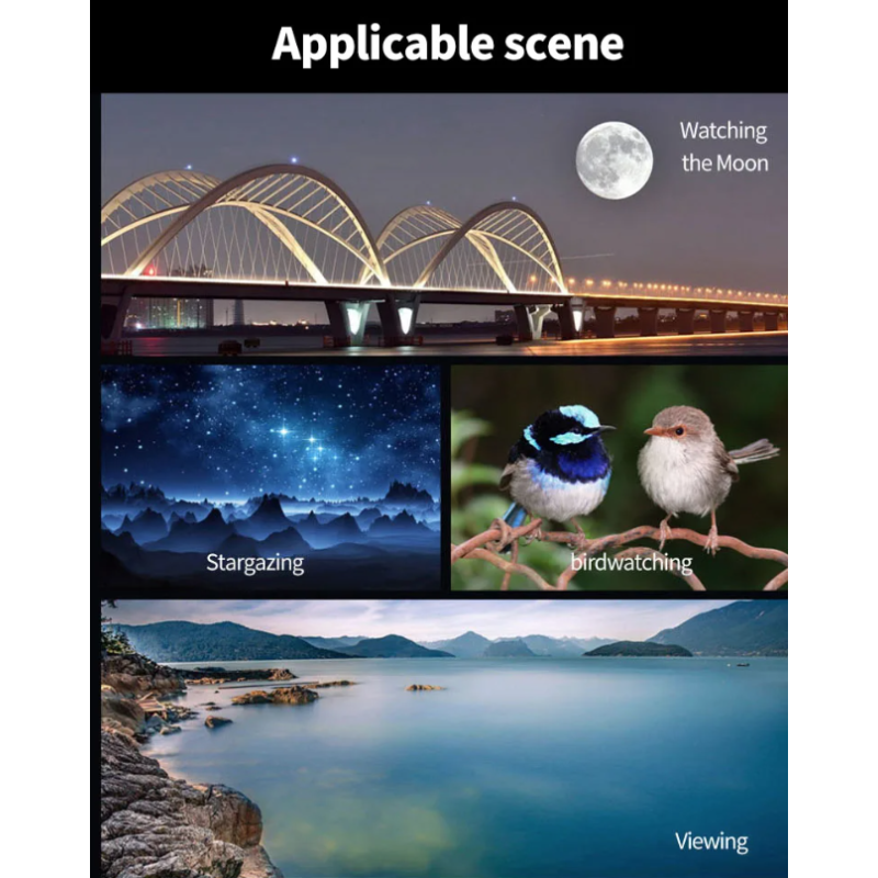 25-75x60 Spottingscope ED-lins | Kraftfullt Monokulärt Teleskop för Fågelskådning & Utomhus | BAK4