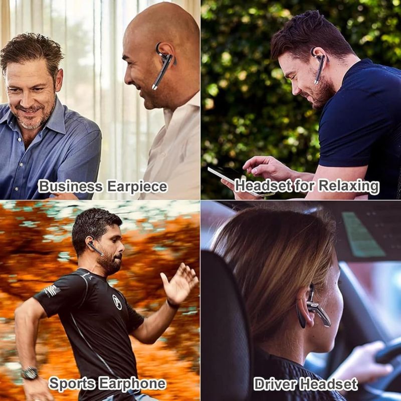 Trådlöst Headset Bluetooth YYK-520 | Företagshörlurar med Mikrofon, Brusreducering & Handsfree Sport