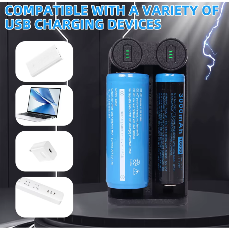 Ny 21700 batteriladdare med intelligent MCU-teknik och kortslutningsskydd för 18650 CR123A och 14500 batterier