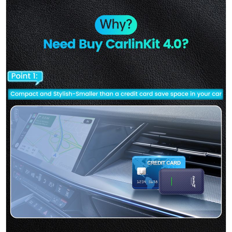 CarlinKit 4.0 trådlös CarPlay för Audi VW Porsche Kia Android Auto Adapter enkel installation kompakta