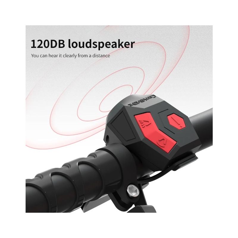 CarryBright CBH3 120db USB laddningsbart cykelhorn med elektrisk ringsignal för mountainbike och landsvägscykling
