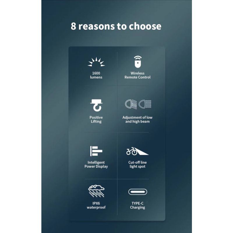 Magicshine CBL1600 LED cykelljus 1600 lumen fjärrstyrd för säker nattcykling och optimal nattesynlighet