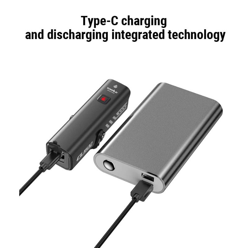 TOWILD CL1600 LED Cykellampa 1600LM USB Uppladdningsbar Framlampa för Stadscykling och Terrängäventyr