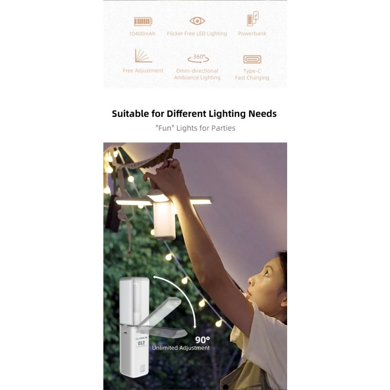 Klarus CL2 750 Lumen campinglykta med frifällbar 90-graders justering och 7 ljuslägen för utomhusbruk