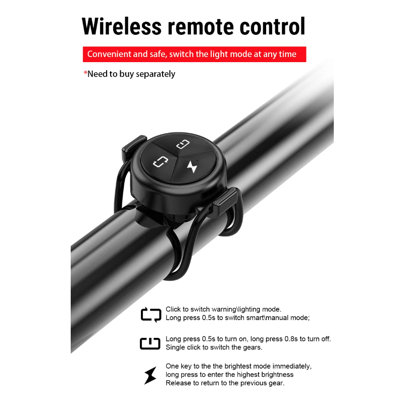 TOWILD CL600 cykelljus USB-uppladdningsbar LED hög lumen cykeltillbehör med vattentät design för säker cykling