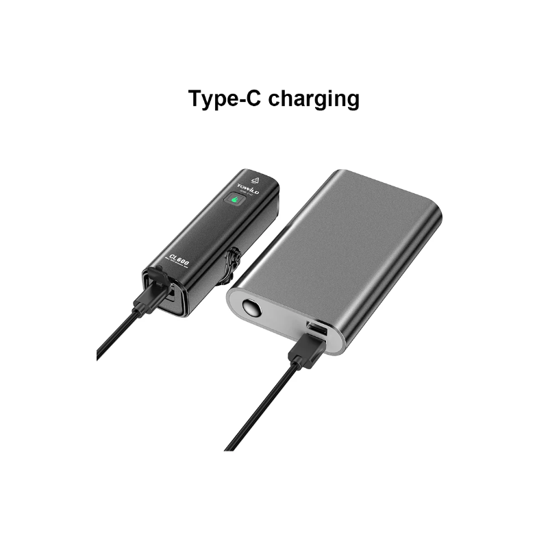 TOWILD CL600 cykelljus USB-uppladdningsbar LED hög lumen cykeltillbehör med vattentät design för säker cykling