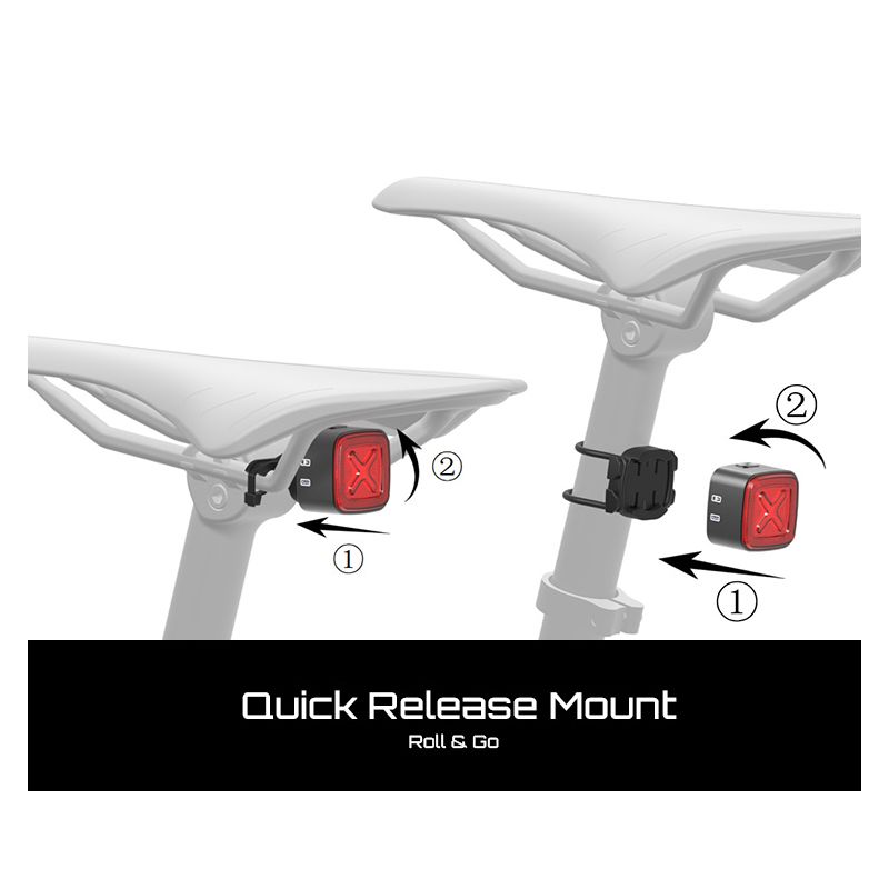 Upptäck Enfitnix Cubelite III Smart bakljus med ultraljust LED-ljus 30 lumen USB-laddning för cykelsäkerhet