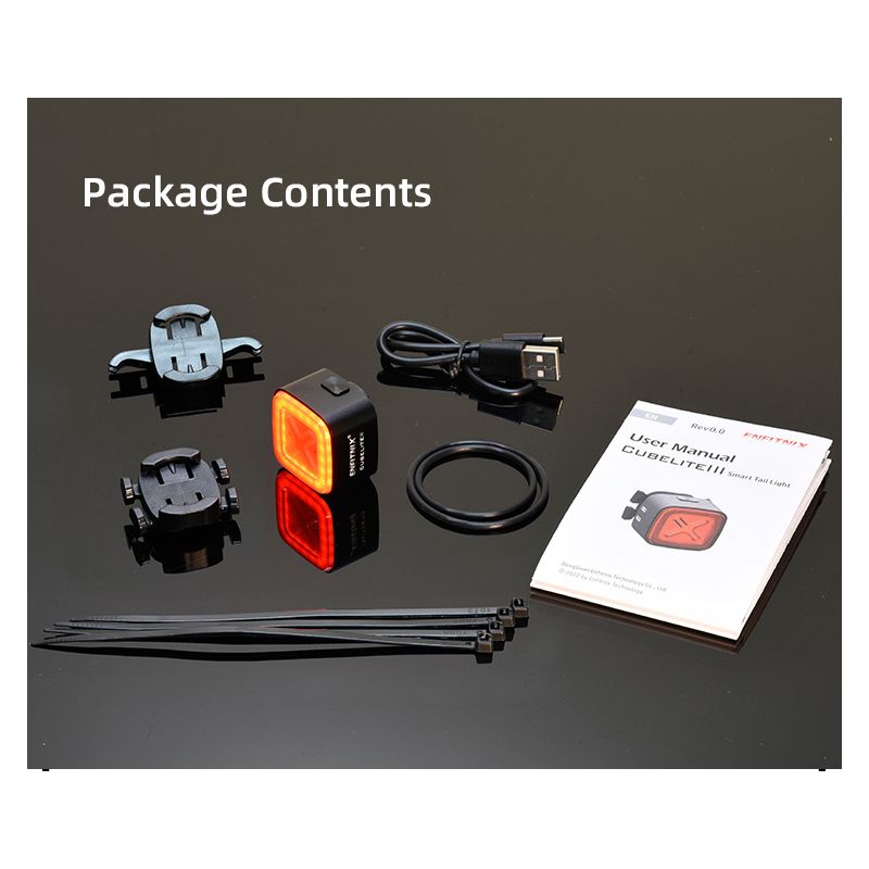 Upptäck Enfitnix Cubelite III Smart bakljus med ultraljust LED-ljus 30 lumen USB-laddning för cykelsäkerhet