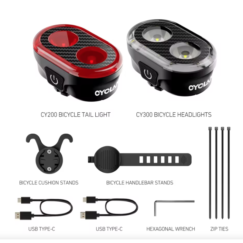 Upptäck CYCLAMI CY200 smart bromsavkännande LED cykel bakljus vattentät cykelbelysning för säker pendling