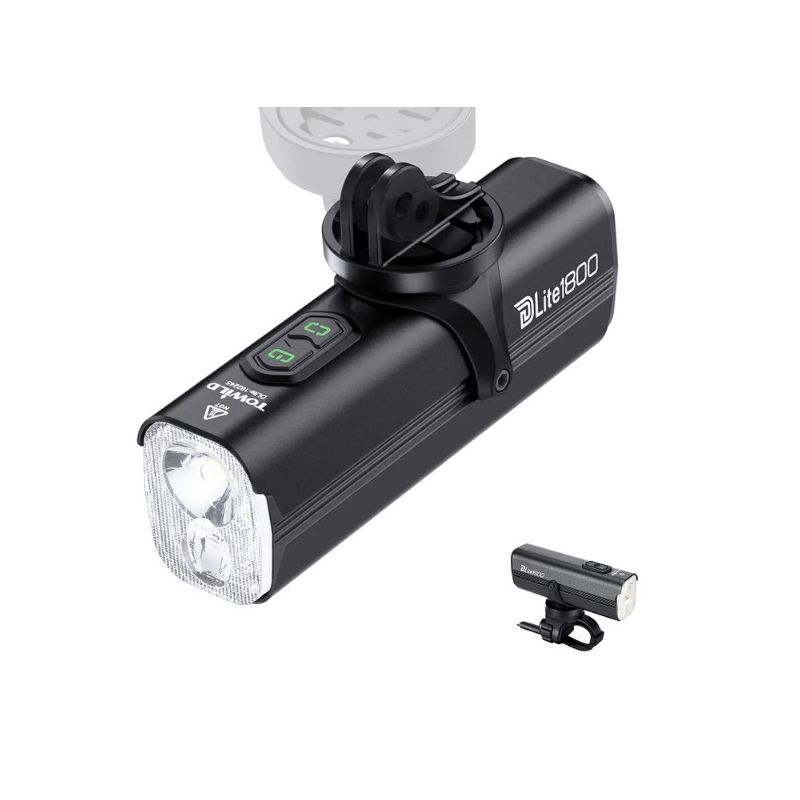 Uppgradera med TOWILD DLite 1800 LED cykellampa USB uppladdningsbar hög ljusstyrka vattentät för maximal synlighet