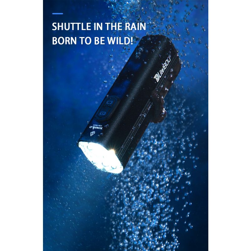 Uppgradera med TOWILD DLite 1800 LED cykellampa USB uppladdningsbar hög ljusstyrka vattentät för maximal synlighet