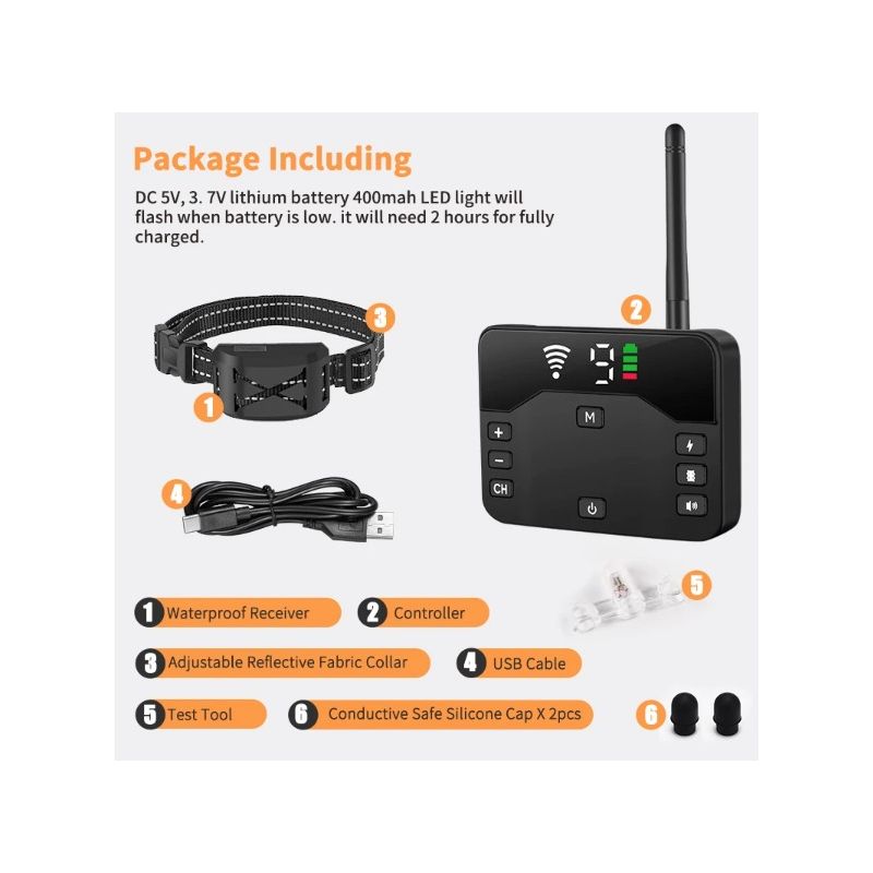 Innovativt trådlöst hundstängsel elektrisk träningshalsband med fjärrstyrd hundträning säker hundträningslösning