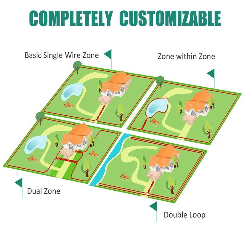 Trådlöst Hundstaket med Uppladdningsbart Vattentätt Träningshalsband Enkel Trådlös Installation Säkerhetslösning