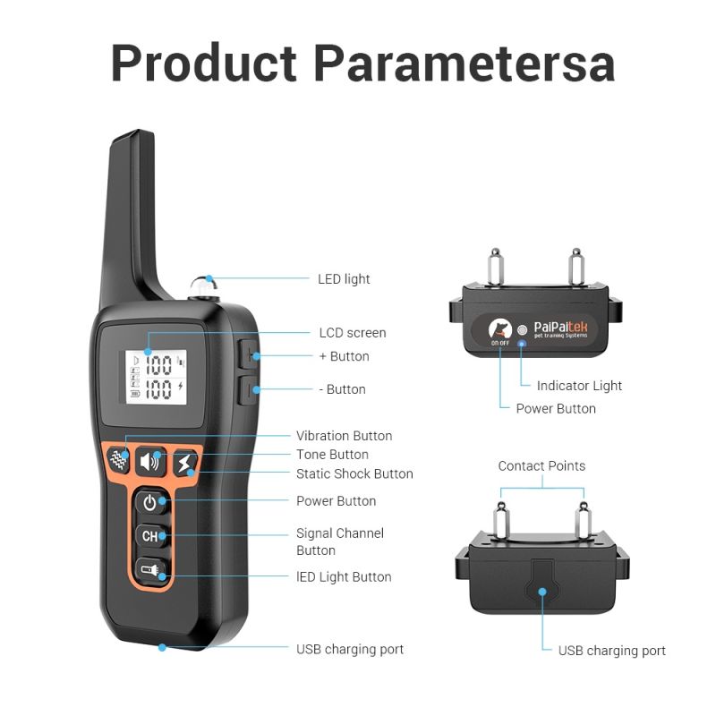 Utforska 1000m Elektriskt Hundträningshalsband med Smart Fjärrkontroll och Justerbara Träningslägen hållbart och mångsidigt