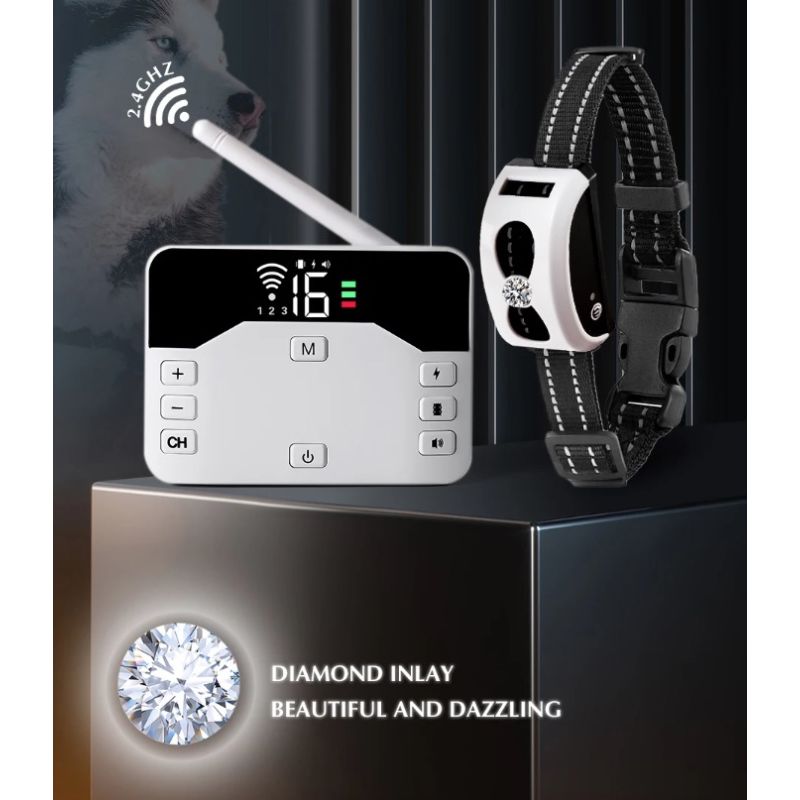 Trådlöst elektroniskt hundstängselsystem och fjärrträningshalsband för säker hundträning och husdjursgränser