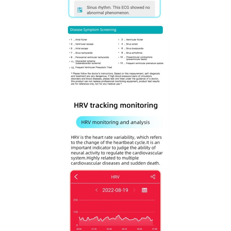 Smartklocka EKG/HRV Pulstemperatur, Fitness Tracker med Icke-Invasiv Blodsocker Mätning, Vattentät, HD-Skärm