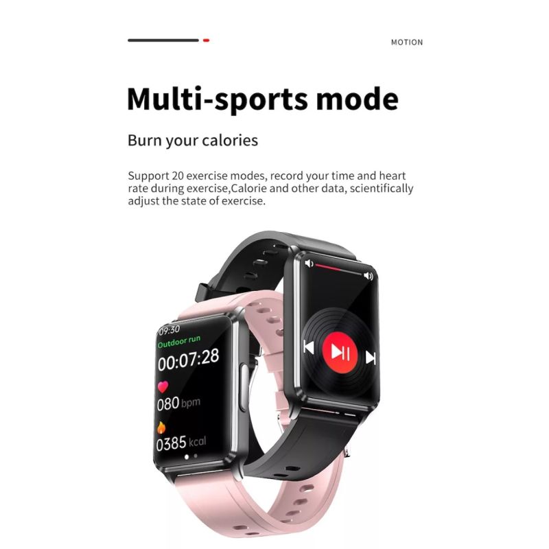 EP02 Smartklocka Sverige - Blodsockermätning EKG HRV Pulsmätare Temperaturmätare Vattentät Fitness Tracker